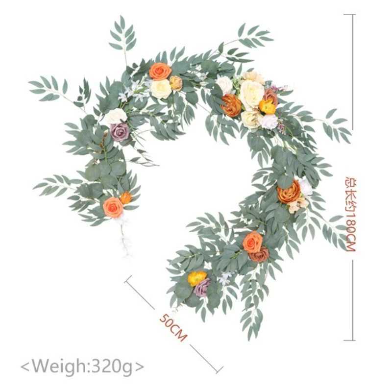 Mori Outdoor Wedding Long Table Flower Sign-in Table Vine Arch Flower Simulation Wedding Photo Props Banquet DecorationM251115