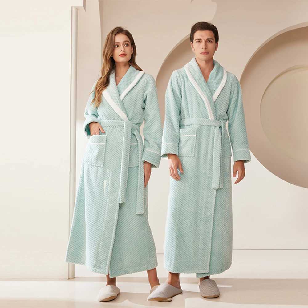 Women Bathrobe Warm Clothes For Hotel Shower Sauna Swimming Pool Soft Flannel Terry Robe Large Size Long Robe For Men Nightgowns C251115