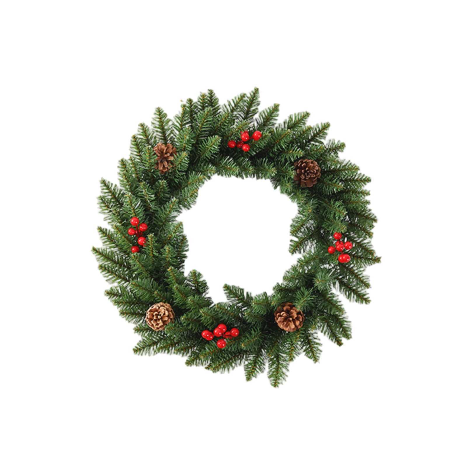 60cm Christmas Wreath Artificial Flower Decoration Wreath Door Hanging Wall Hanging With Lightstrip Suministros NavideOsM251115