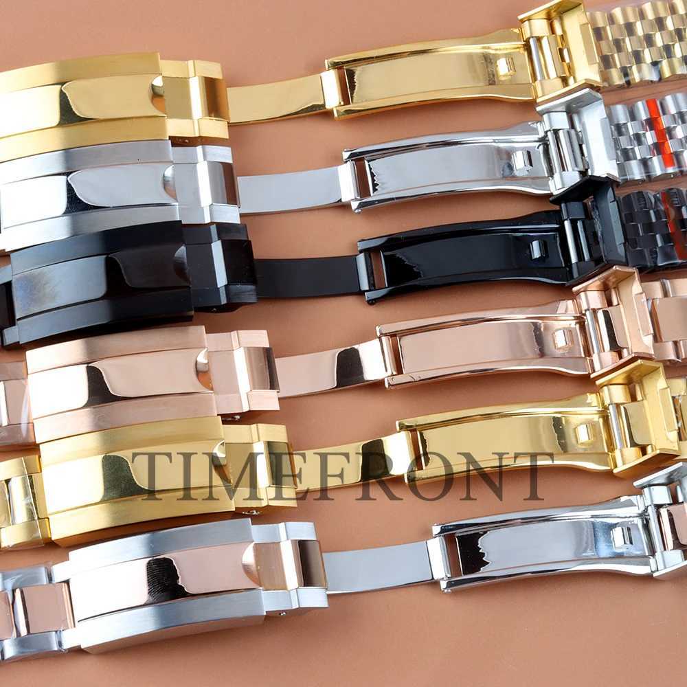 NH35 20mm Width Watchbands Rose Gold/Gold/Black Oyster/Jubilee Bracelet Fit NH35 GMT SUB Case Folding Buckle Watch Accessories W251114