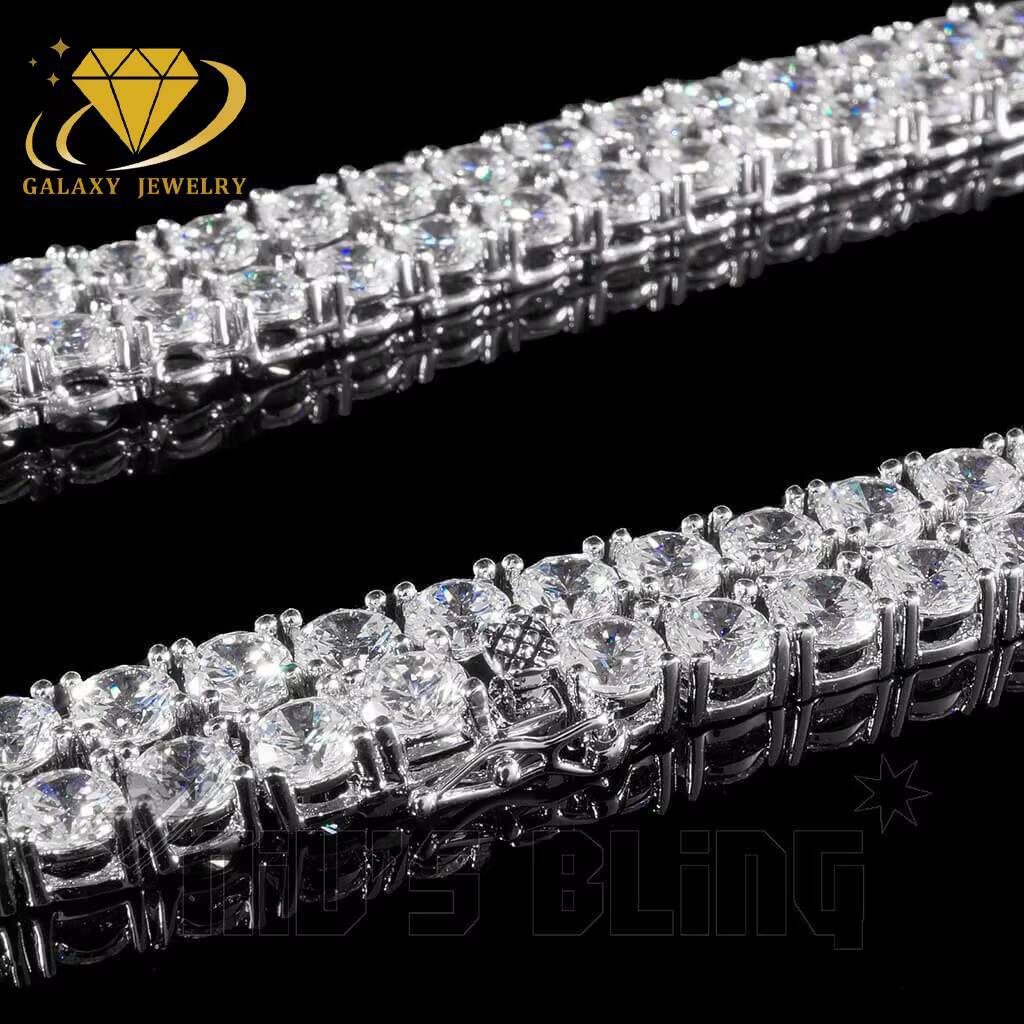 Classic 4mm Tennis Chain Pass Diamond Tester Hip Hop Iced Out Vvs Moissanite 925 Sterling Silver Tennis Chain Necklace