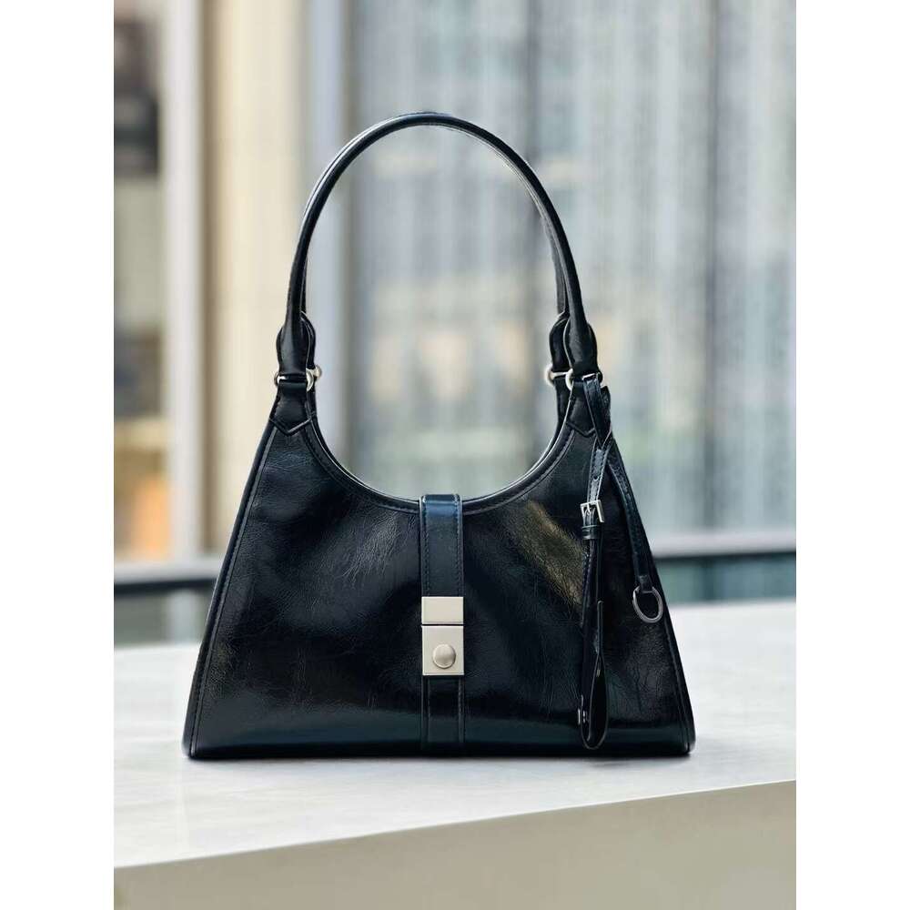 Mm Women's Bags Ladies' New Top Layer Cowhide Handbag, Armpit Bag, High-End And Trendy Commuting Bag