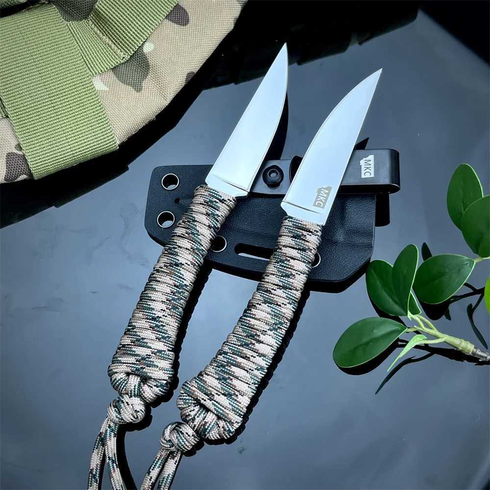 New high-quality MKC straight knife 440C blade nylon rope handle outdoor camping hunting knife cutting toolXJ250415