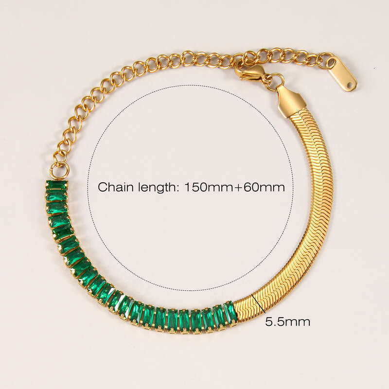 Fashionable ins stainless splicing zircon gold-plated titanium steel blade necklace collarbone chain