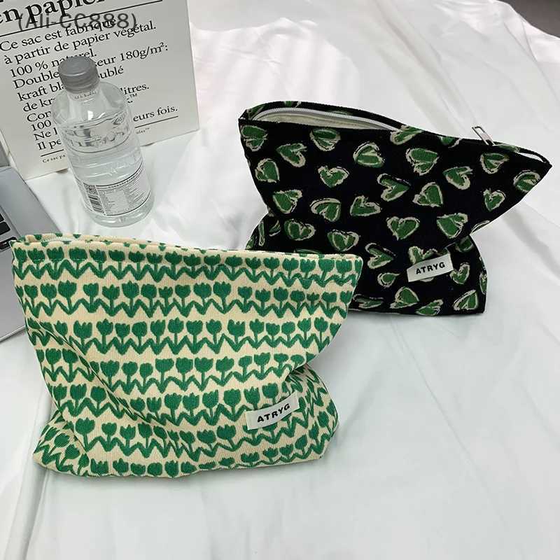 Corduroy Cosmetic W Bag Womens Fi Travel Flower Printed Makeup Bag lipstick Party Organizer Bag Portable Storage BagXJ250415