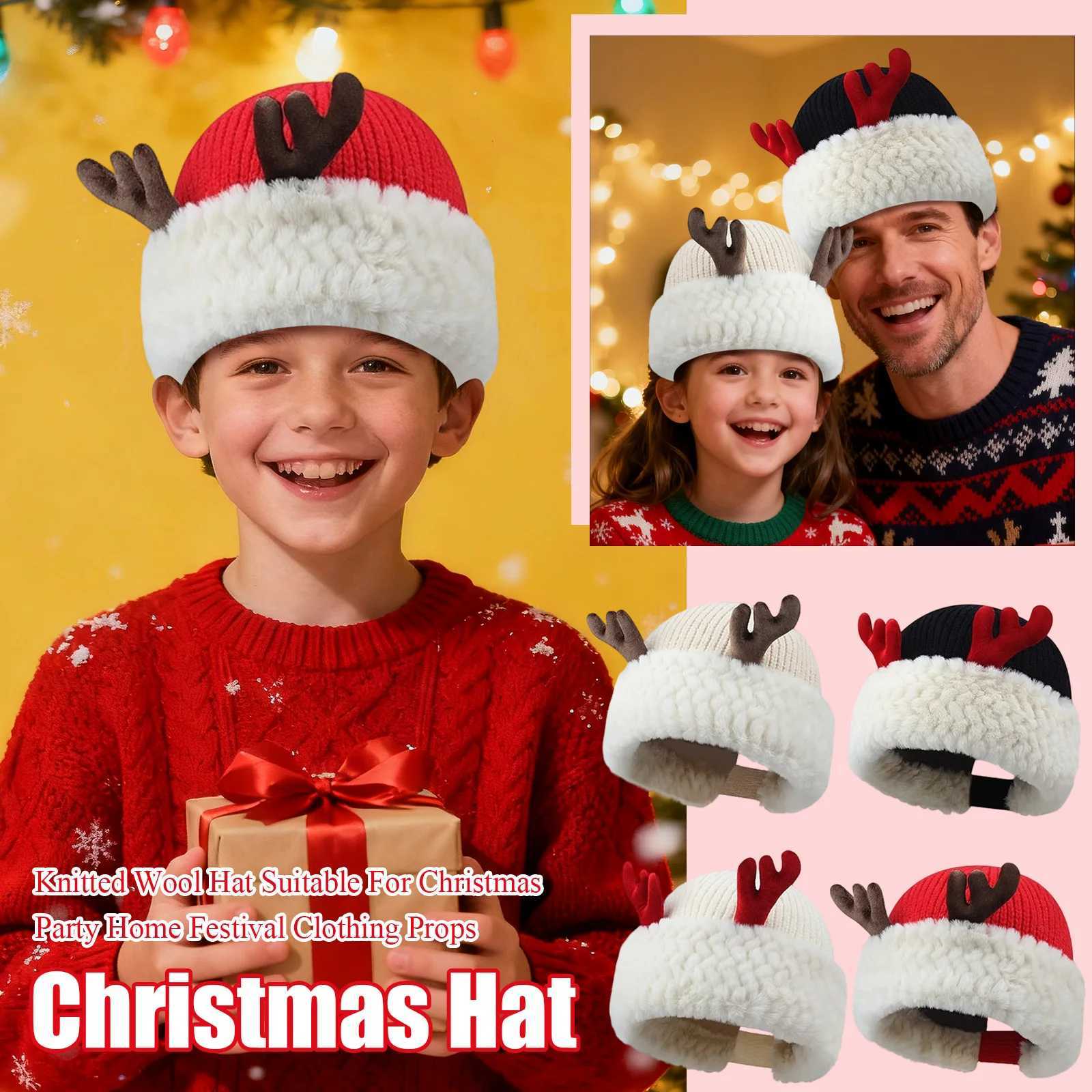 Christmas Hat Knitted Wool Hat Suitable For Christmas Party Home Festival Clothing Props Christmas Hat Cute Adult Kids Soft Bean Y251115