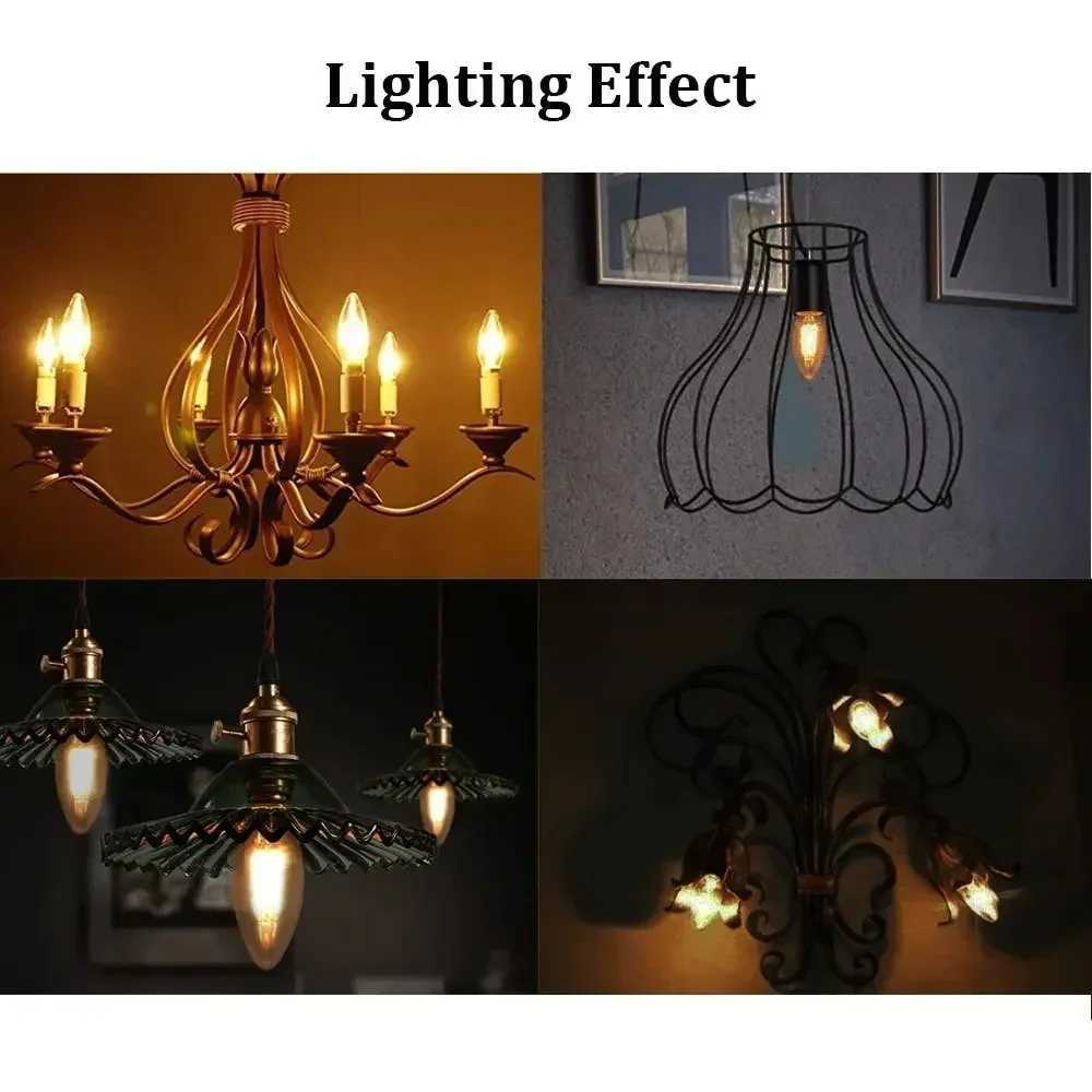 Melery LED Candle Filament Light Bulb B15 SBC Bayonet 4W Ba15d Warm White 2700K 40W Replacement Home Office Decorative Dimmable C251115