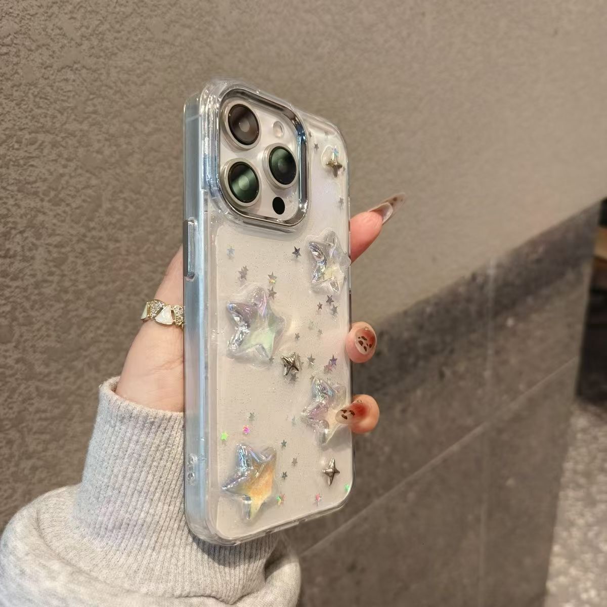 Pentagram Transparent Phone Case Compatible with iPhone 17 Pro Max High-End vogue protective case iPhone 16/15