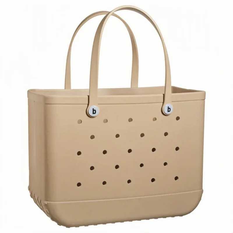 Simple modern beach handbag rubber waterproof medium-sized handbag with zipper pocket used for beaches swimming pools grocery stores sports W250415