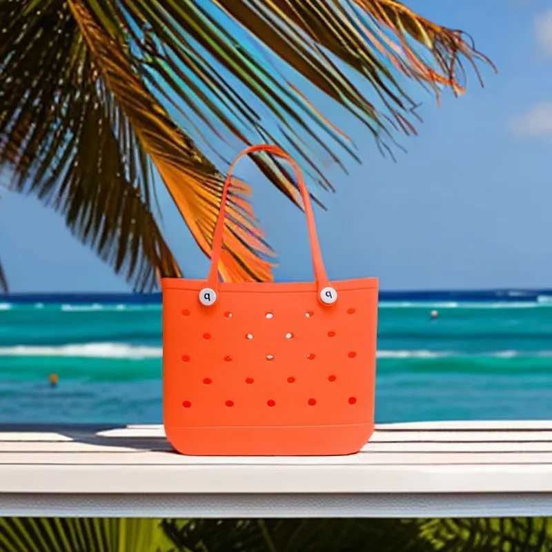 Beach bag printing portable large travel bag hole womens shoulder bag W250415