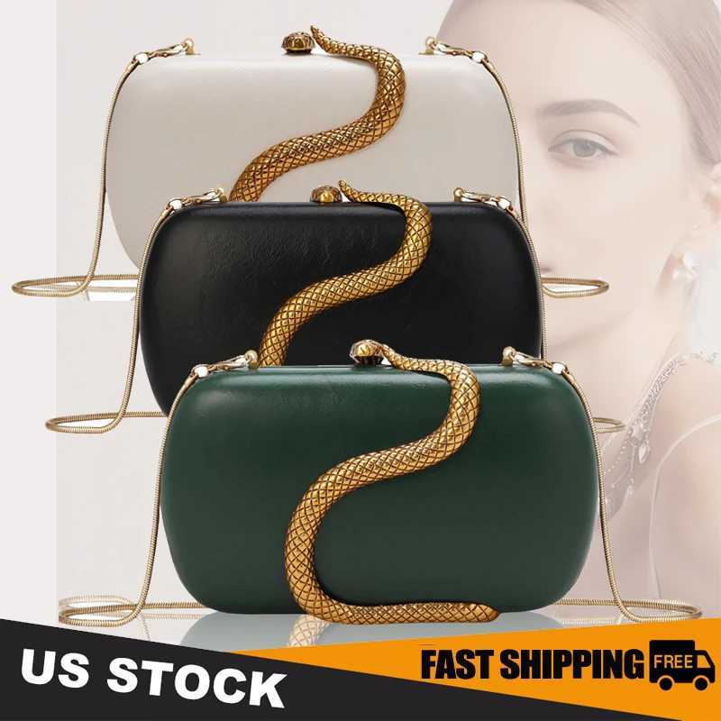 Metal Snake Party Bags For Women Highclass Smooth Designer Evening Bags Purses Clutch Party Chain Shoulder Handbags Bolsos W251114
