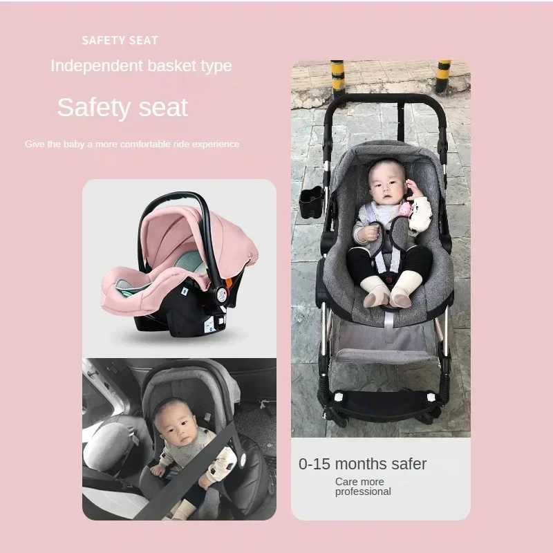 3-in-1 baby stroller with ISOFIX base luxurious high landscape baby stroller with aluminum alloy frame wagon X250415