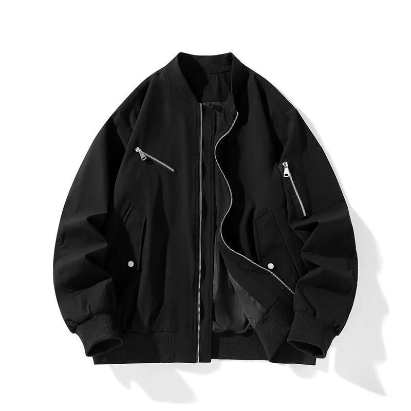 Spring and Autumn Yearbook Cross border Mens Jacket Baseball Collar Casual Time Loose Jacket American Style Flight Suit 250415