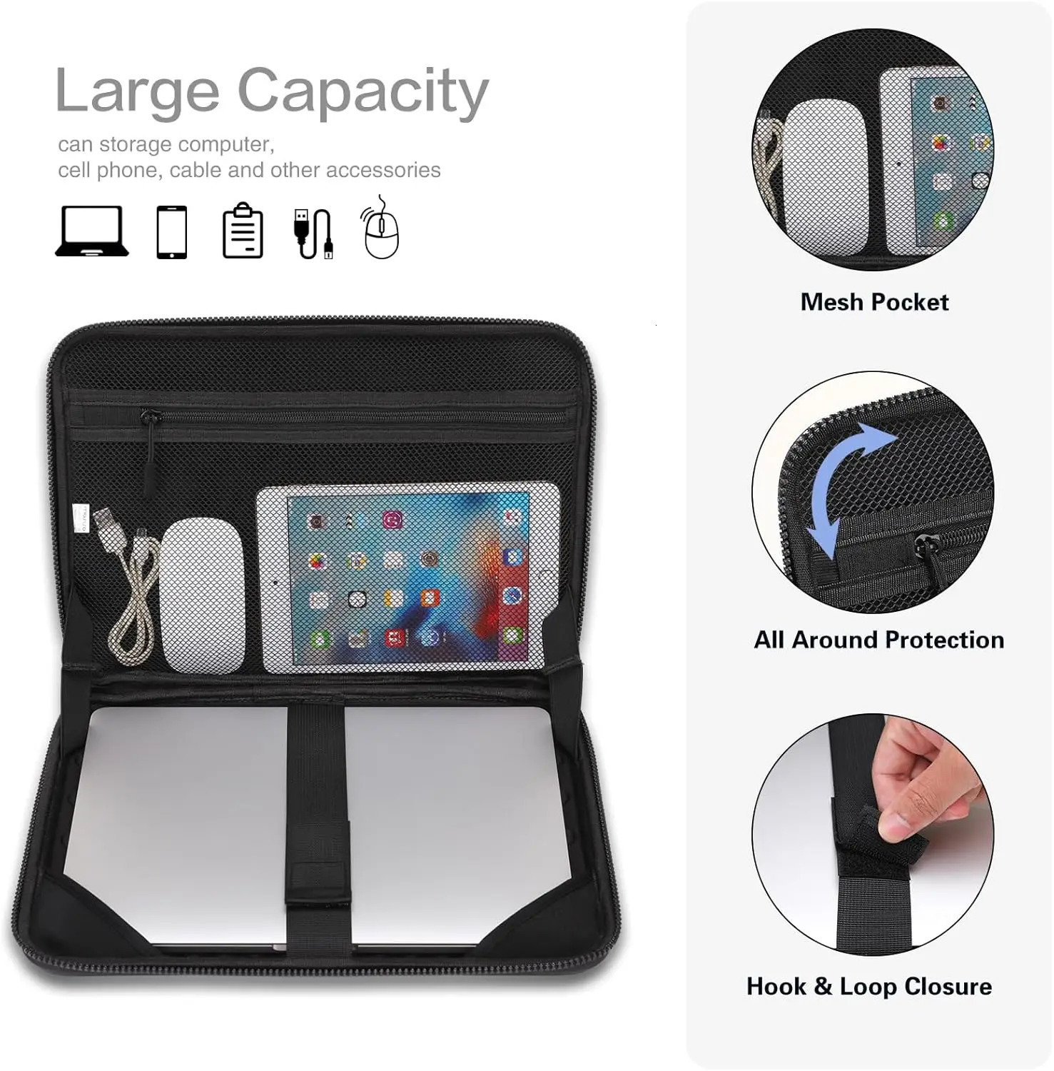 13 14 15 16 inch Hard Shell Laptop Case for MacBook Air Pro Dell Waterproof EVA Notebook Carrying Case Briefcase Handbag Cover 251113 - view 6