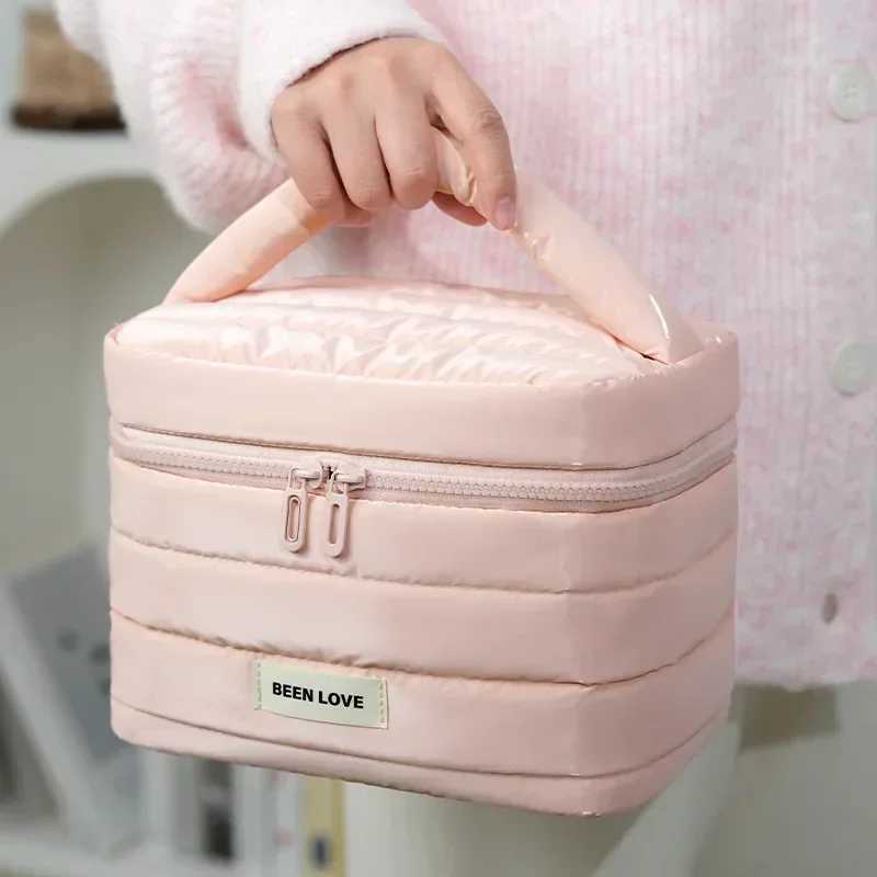 New Makeup Bag Large Capacity Portable Makeup Skincare Storage Travel Toilet BagXJ250415