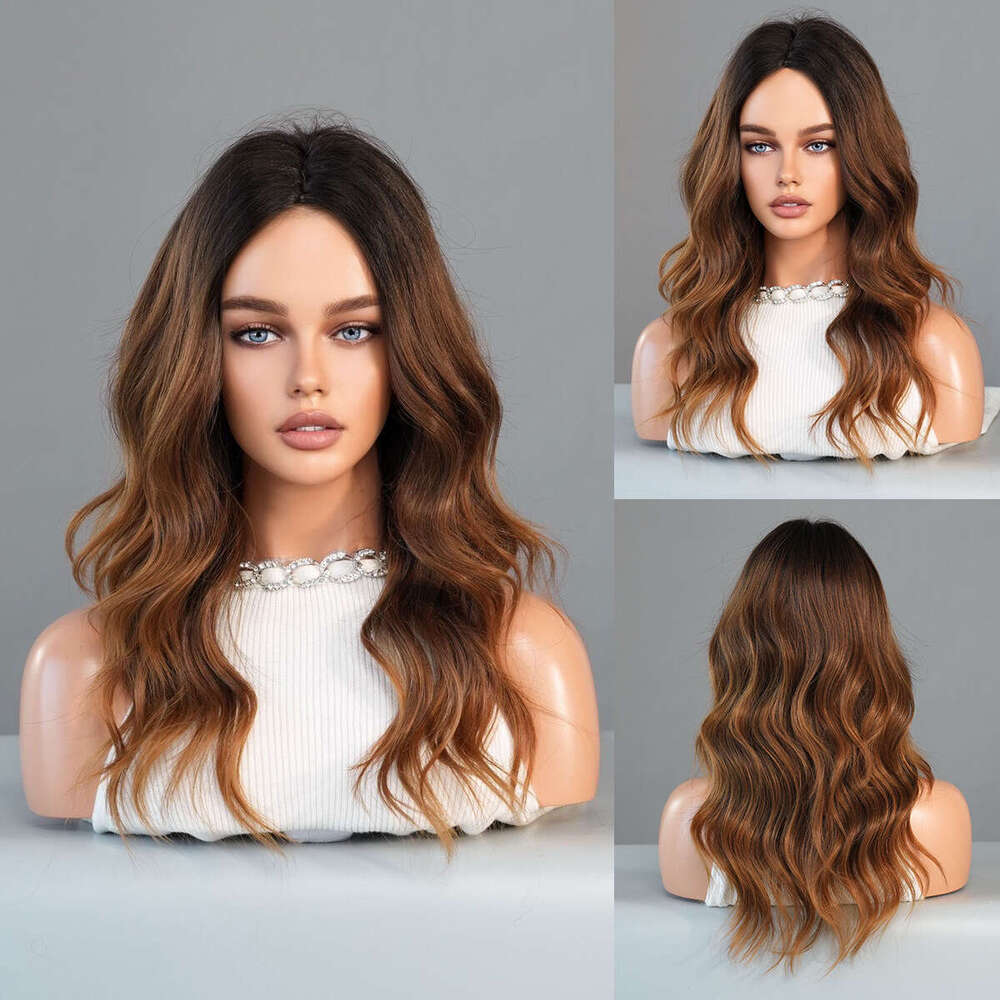 Fashion-Forward Brown Gradient Wave Wigs for Women Premium Synthetic Ombre Collection
