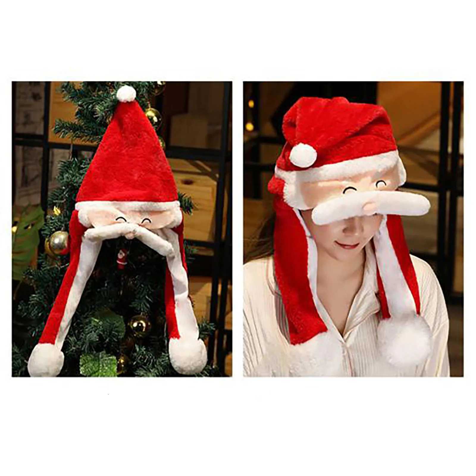 Christmas Santa Pinching Moving Ears Hat Gifts Elk Headgear Headdress Decor Small Gift Xmas Ornaments New Year Christmas navidad Y251115