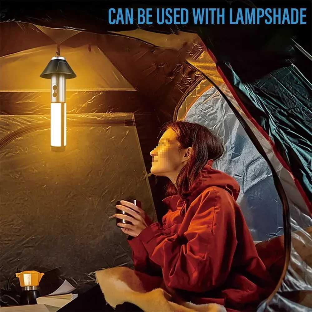 Multi-functional Camping Light 2 in 1 USB Rechargeable Camping LanternFlashlight with Hook Outdoor Emergency Camping Lamp M251115