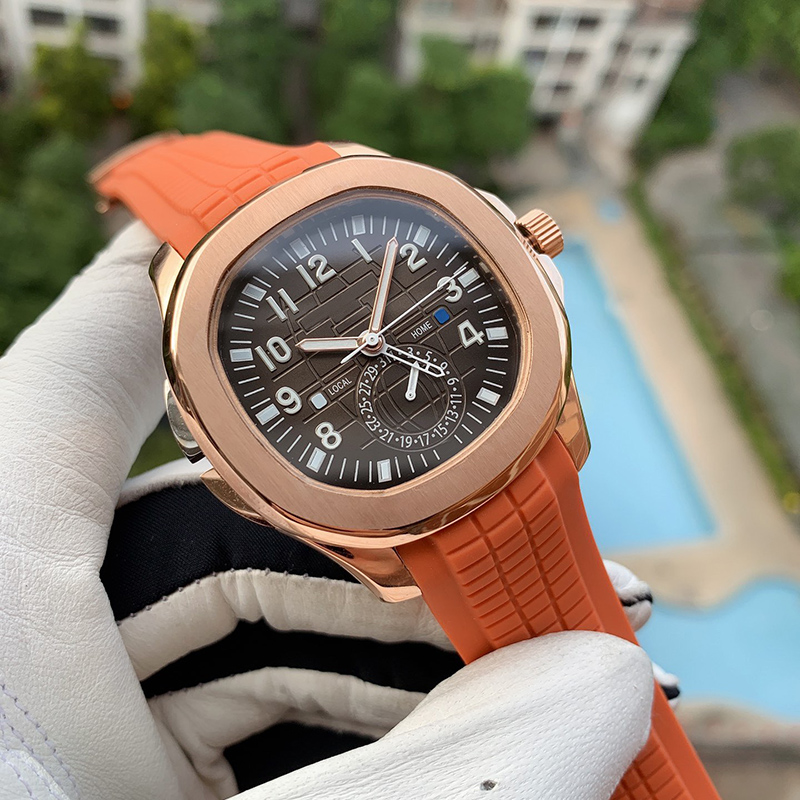 Mens automatic designer high end rubber strap stainless steel material sapphire glass waterproof business mens watch