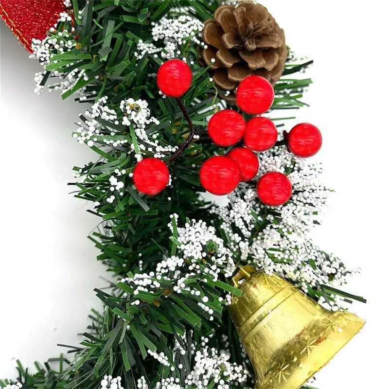40cm Christmas Wreath Decor Artificial Hanging Xmas Wreath Pendant Home Window Door Outdoor Christmas Decoration Party SuppliesM251115