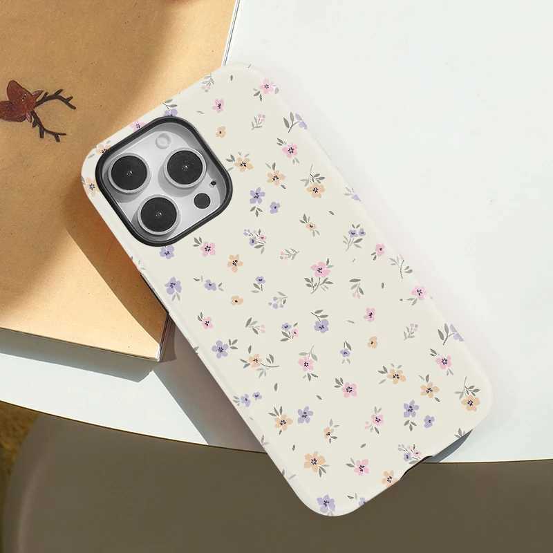 Magnetic For Wireless Charge Case For iPhone 13 12 11 14 Plus 15 Pro 16 Pro Max Acrylic Fashion Little Flower Cover J251202