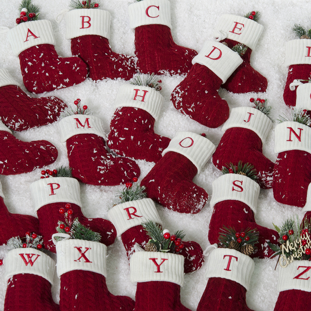 Christmas Stockings Custom Embroidered Christmas Stocking Monogram Stocking Christmas Gifts Knit Christmas Stocking 241011