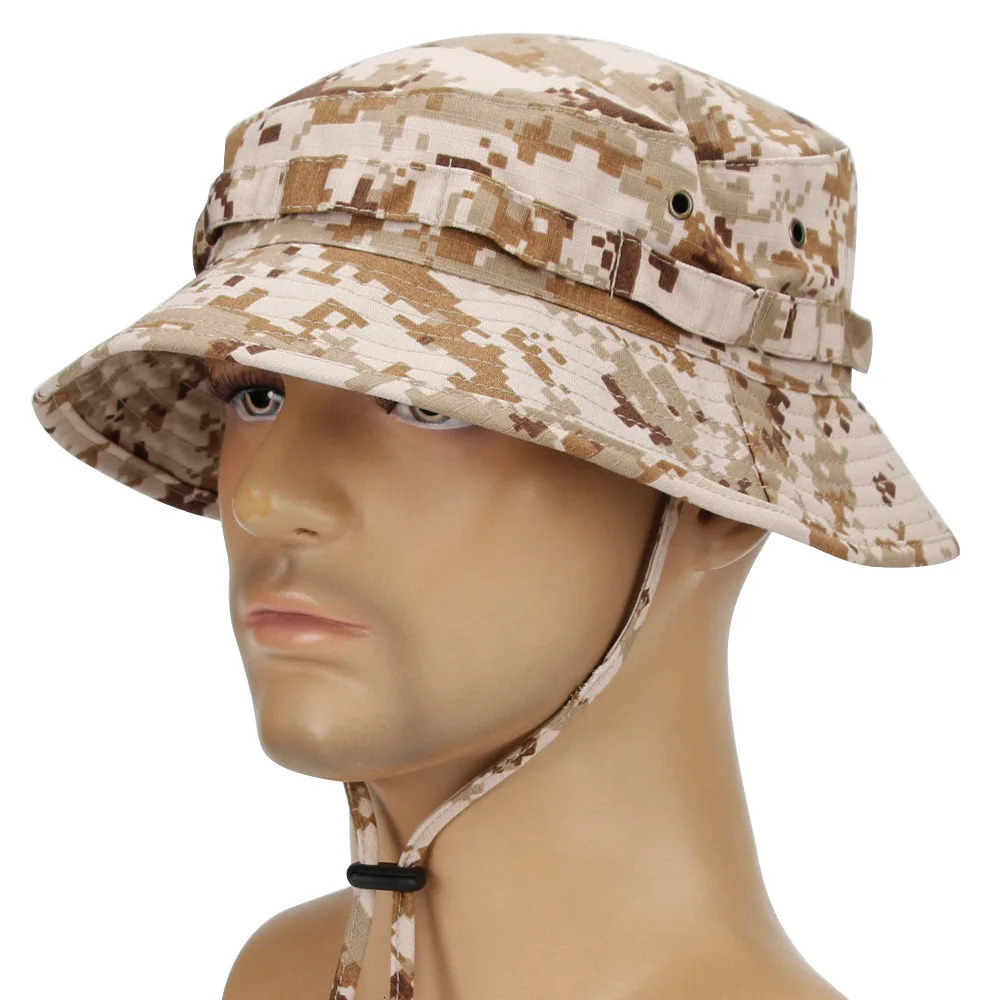 Camouflage Boonie Hat Outdoor Hiking Fishing Hunting Camouflage Bucket Hat Set Travel Summer Beach Hat Men and Women 250409