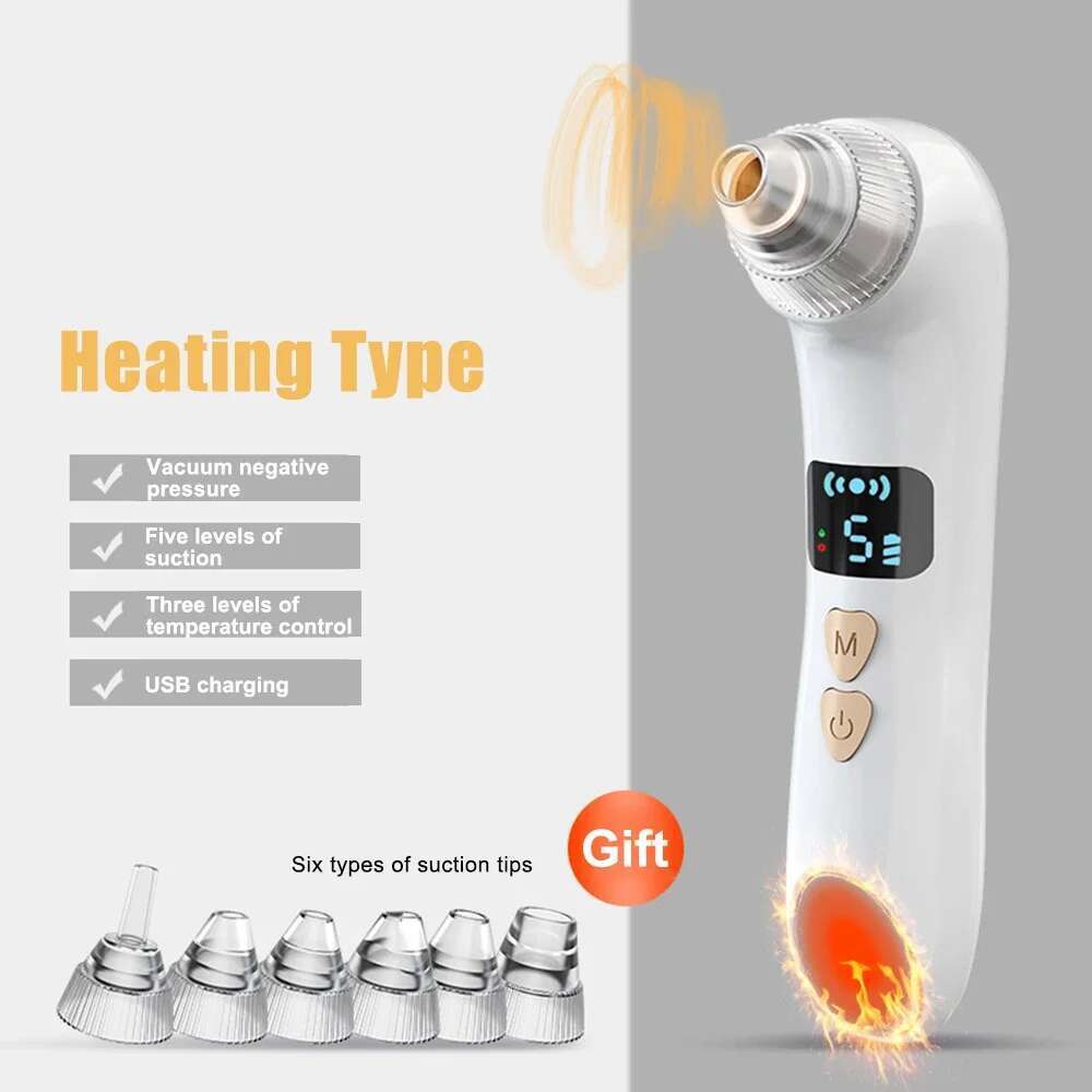 Visual Pore Cleanser Blackheads And Acne Remover Heated Face Extractor Electric Blackhead Sucker
