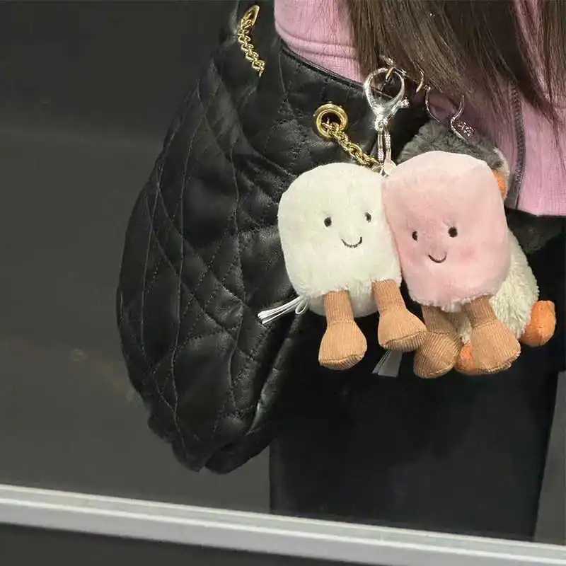 Interesting Jelly Cotton Candy Keychain Cotton Candy Two tons Cute Soft Two tons Keychain Bag Pendant Accessories Doll Pendant Gift X250415