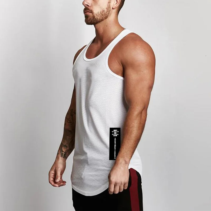Mesh casual bodybuilding vest fitness fashion sports mens toplevel single sleeve strapless underwear 250407