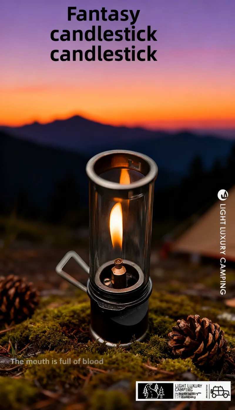 MOUNTAINHIKER Dreamlike Candlelight Lamp Tent Lighting Equipment Camping Lamp Windproof Gas Candle Lamp Outdoor Camping Lights M251115