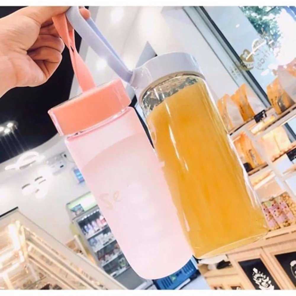 600ml Plastic Transparent Matte Water Cup Outdoor Sports Cold Juice Water Cup Creative Frosted Water Bottle Drinkware CoupleW251114