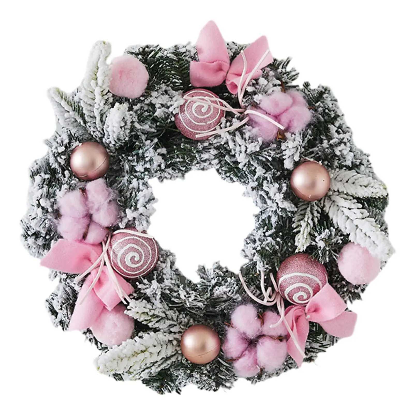 30cm Wreath Decorations With Light Christmas Garland Decor Festive Garland Lighted Wreath For Wall Winter Indoor HolidayM251115
