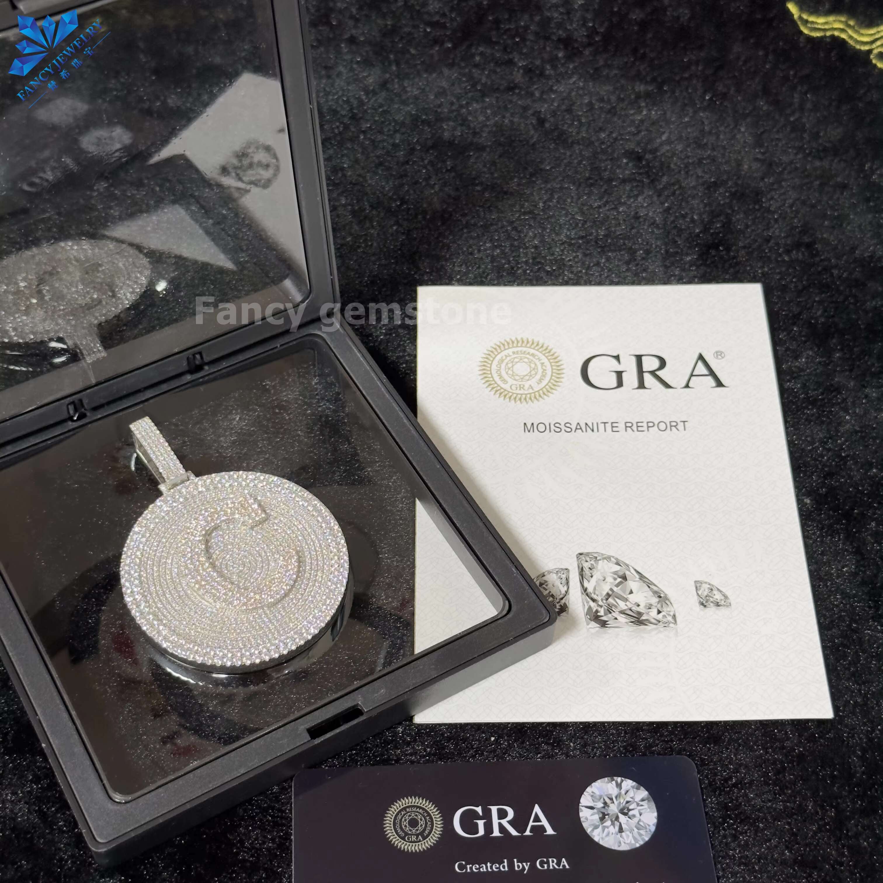 Moissanite Pendant S925 Pass Diamond Tester Iced Out Vvs Diamonds Pendant with Tennis Chain Letter Cluster Hip Hop Jewelry