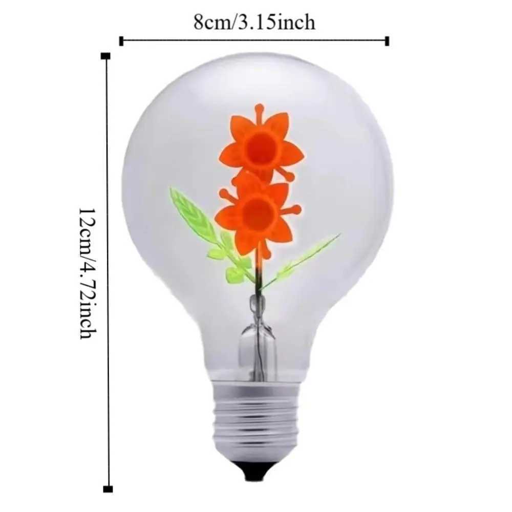 Energy Saving Rose Flame Light Bulb Sunflower Love Art Light Bulb Atmosphere Screw Holder Creative Night Lamp Festival C251115