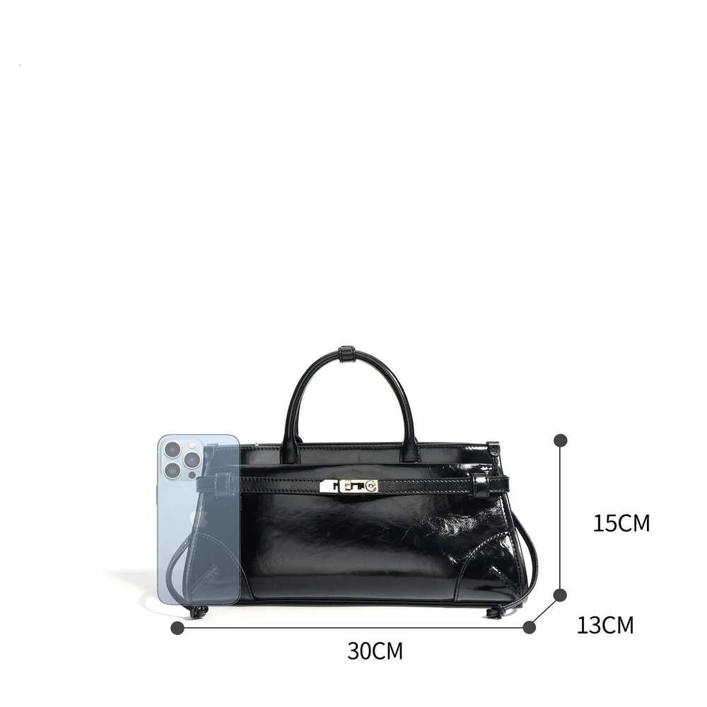 New Personalized Custom Gold-Plated Leather Women's Tote Bag Large Capacity Single-Shoulder Slant Straddle