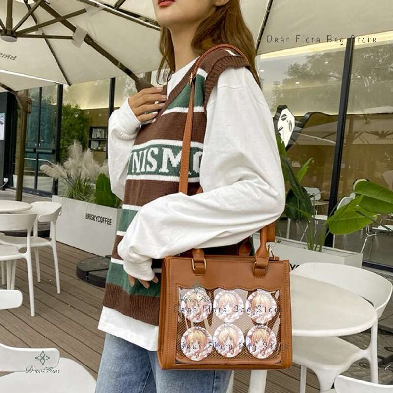 Y2k Women's Fashion Ita Sweet Girl Transparent Crossbody Bags Trendy Tote Lolita Shoulder Bag DIY Display Handbag Purses