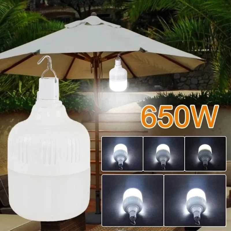 650W Portable Lantern Bulb Camping Light USB Rechargeable LED Bulb 5 Lighting Modes High Power Tent Light Outdoor Emergency Bulb C251115
