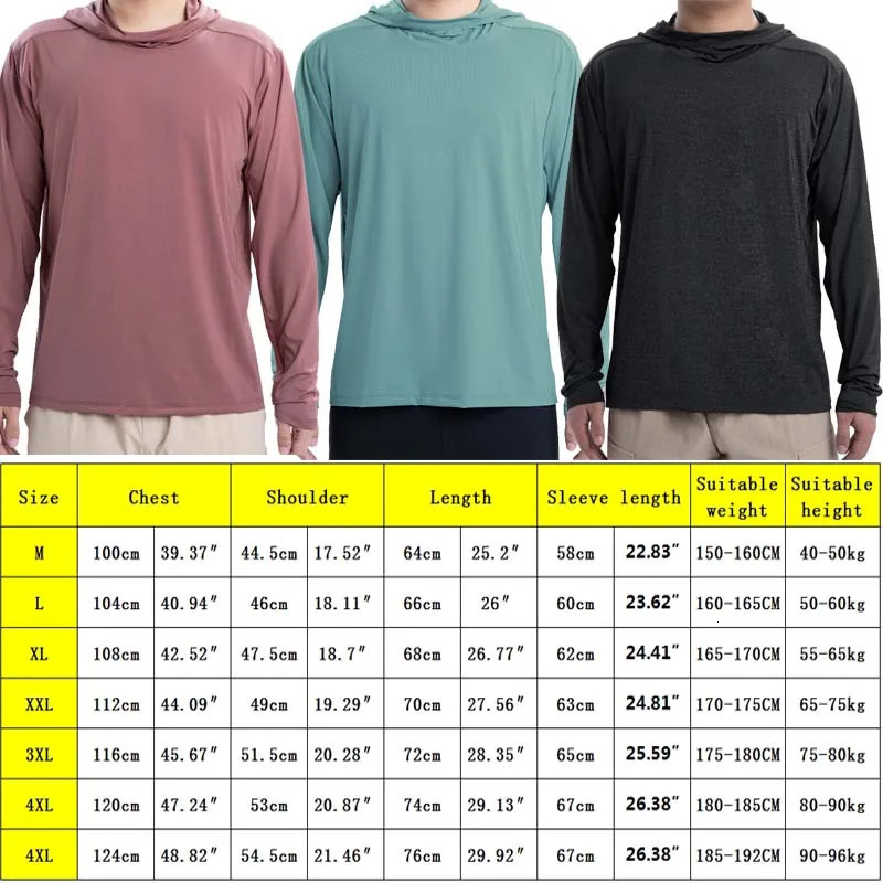 Long Sleeve Shirt Guard Shirt Athletic Hoodie Hiking Shirts Elasticity Men Clothing Workout Tee Quick Dry Shirts Breathable 250414
