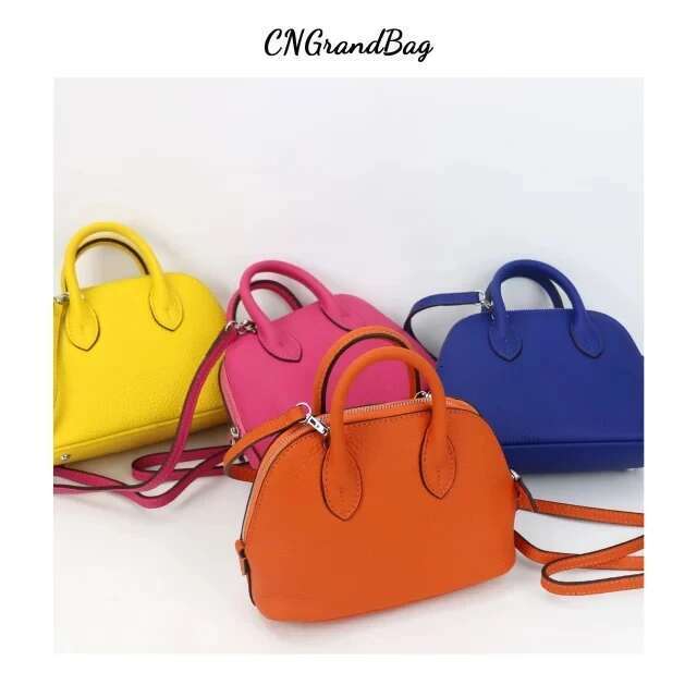 Designer Bag New Free Shipping Women Genuine Grain Shoulder Small Crossbody Multi Color Leather Shell Bag