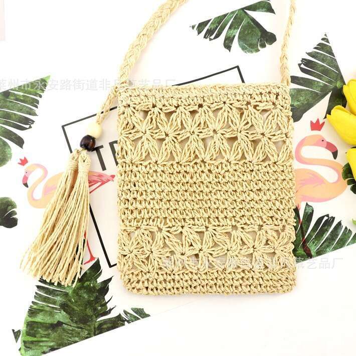 Handmade Beach Bag Instagram's New Forest Style Hollowed Out Single Shoulder Crossbody Tassel Beach Casual Women's Grass Woven Bag Kq2