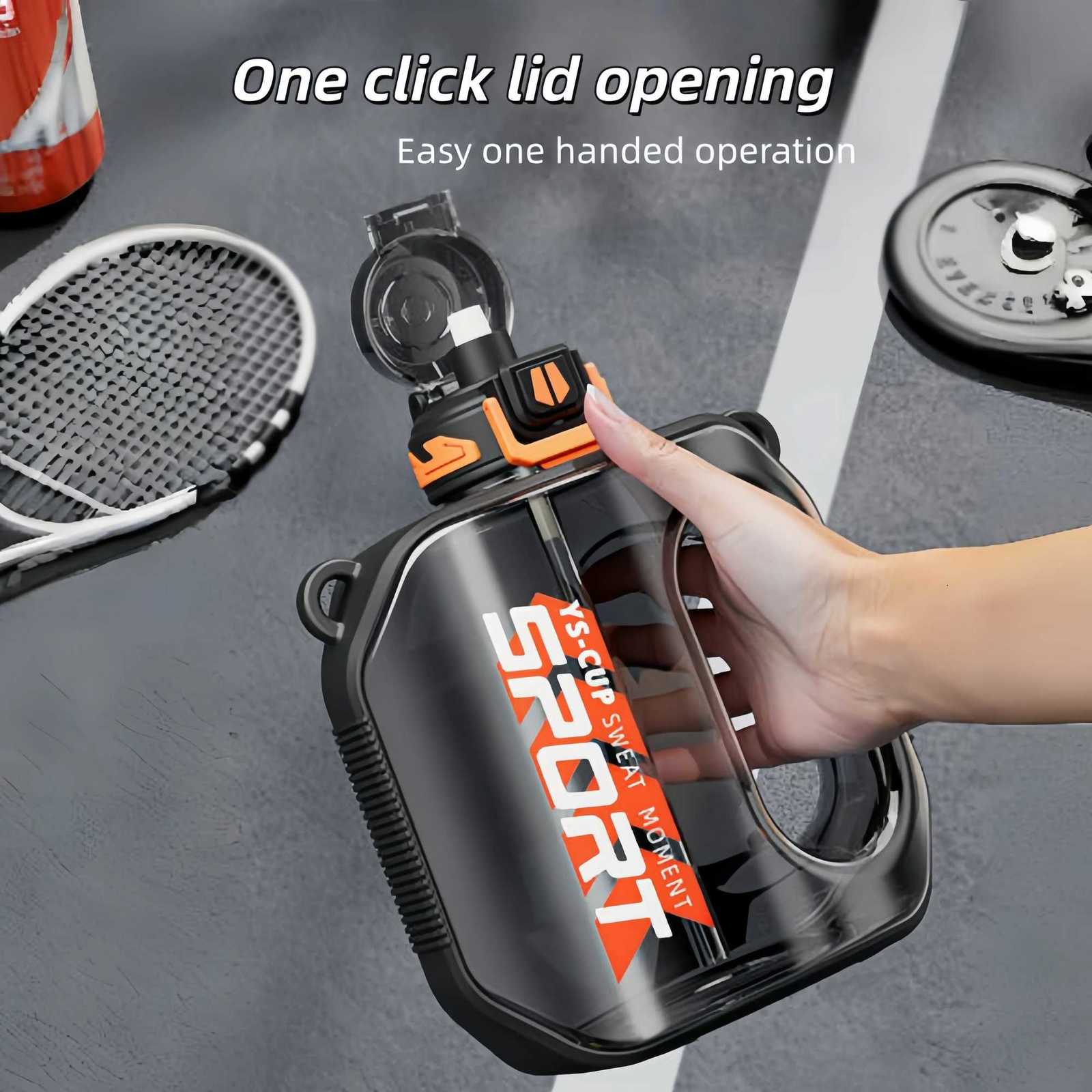1600ML Large Capacity Sports Water Bottle Food Grade Plastic Water Cup With Straw Portable Gym Water Bottle BPA Free Water CupW251114