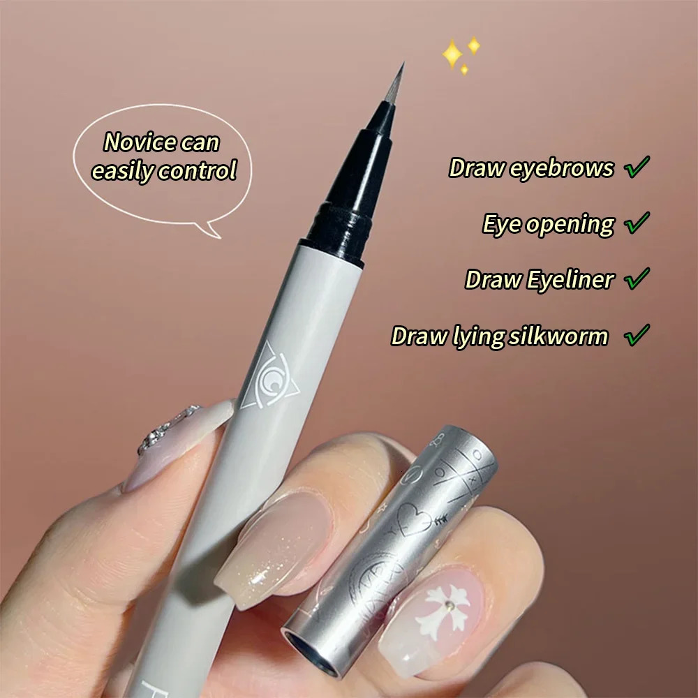 Liquid Eyebrow Pencil 4 Colors Very Fine Lying Silkworm Eyeliner Lasting Nature Water Proof Brown Gray Water-based Eyebrow Pen 250414