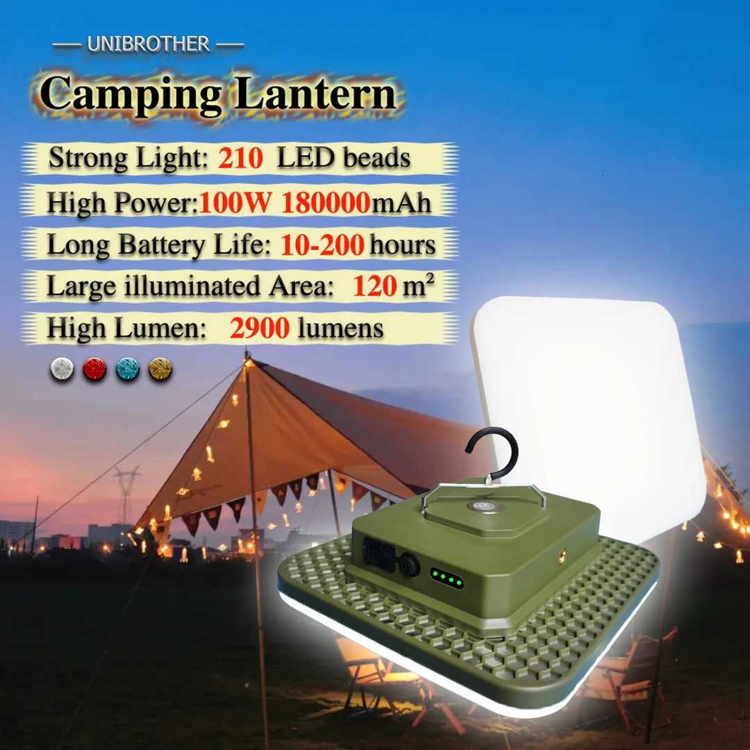 18000mAh 100W Rechargeable LED Camping Lantern Strong Light Portable Torch Tent Light Emergency Work Maintenance Light M251115