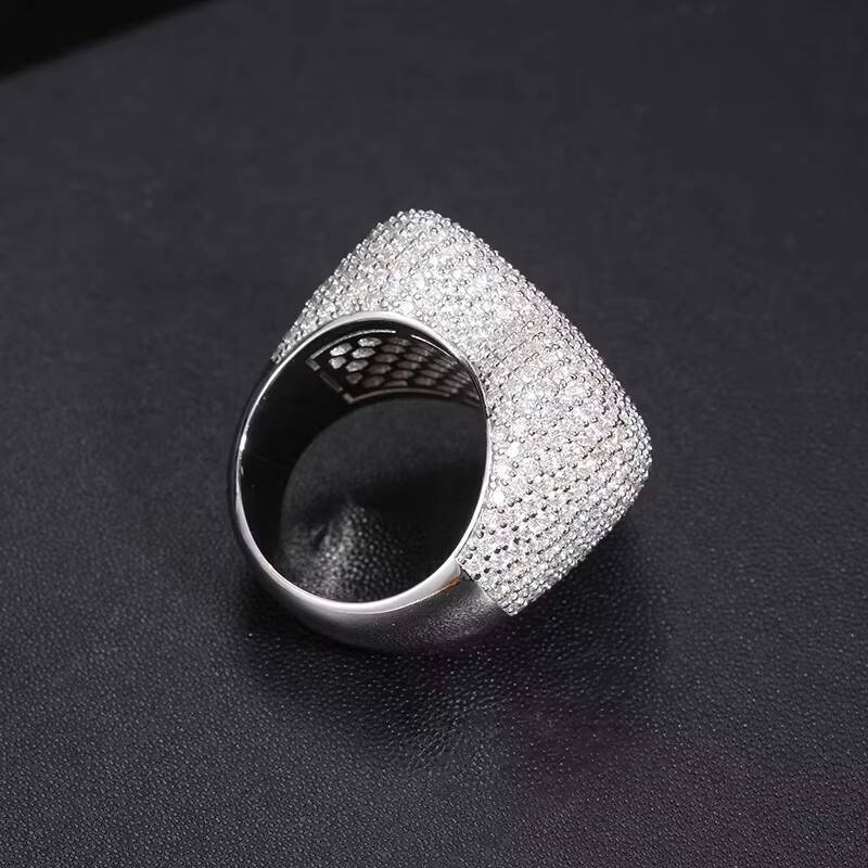 Men Heart Silver 925 Ring Moissanite For Men Hip Hop Jewelry RINGS Gold Color Bling Cubic Moissanite Fashion Rock Gift