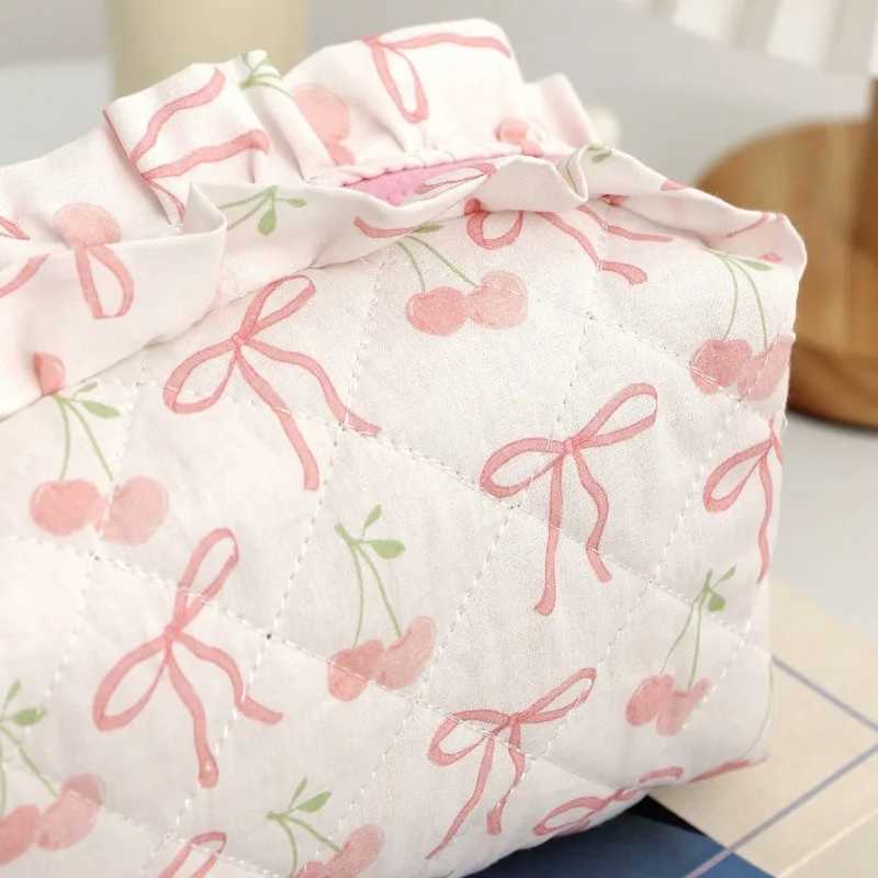 New Pink Bow Printed Makeup Bag Suitable for Women Large Capacity Organizer of Bedding Cosmetics Travel Toilet Bag Portable W BagXJ250415