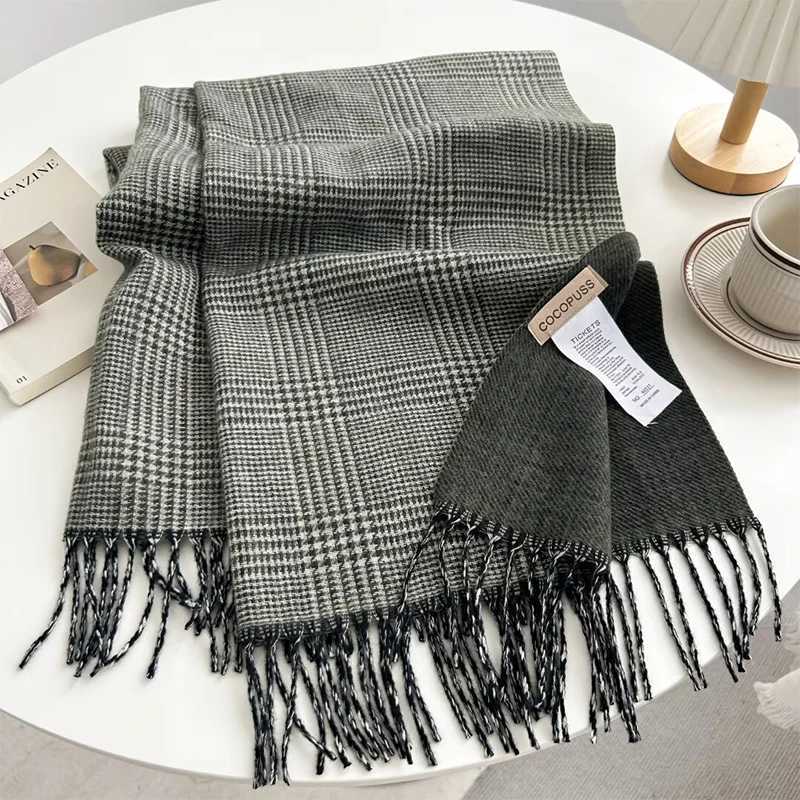 Luxury Luxury Plaid Print Cashmere Scarf for Women Pashmina Shawl Winter Wraps 2024 Warm Blanket Poncho Female Echarpe Bufanda Y251115