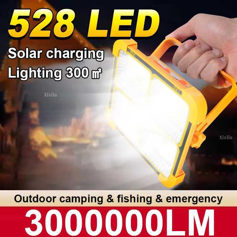 3000000LM 528LED Solar Rechargeable Camping Lantern Portable Flood Light 10000mah Power Bank LED Tent Light Emergency Lighting M251115