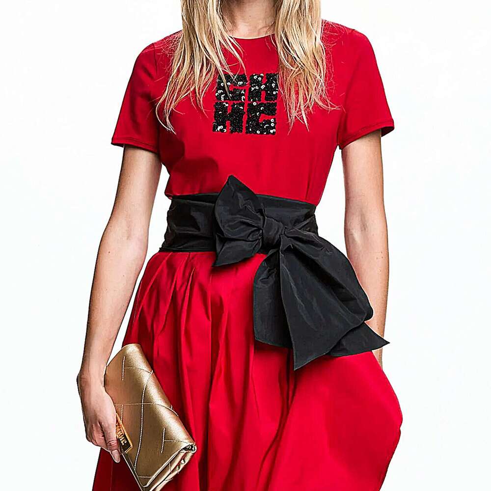 New 2025 Women's T Short Sleeve O Neck Casual Temperament Sequin Design Cotton Female Tops Summer Women Tee Shirts