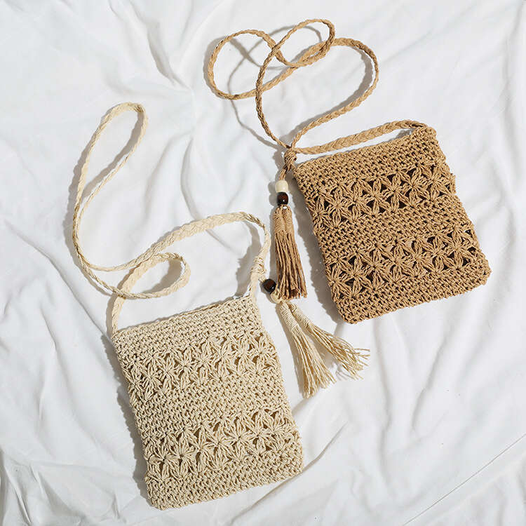 Handmade Beach Bag 2024 New Fashion Women's Single Shoulder Diagonal Straddle Grass Woven Bag Instagram Style Kq2